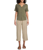 Westbound Embroidered Knit Short Sleeve Top