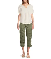 Westbound Embroidered Knit Short Sleeve Top
