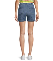 Westbound High Rise Denim Utility Pocket Cuffed Shorts