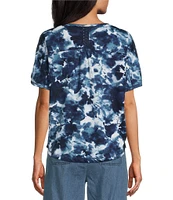 Westbound Inkblot Print Knit Short Sleeve Top