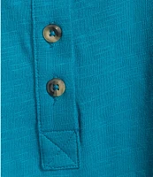 Westbound Knit Elbow Sleeve Henley Top
