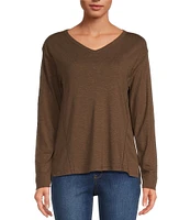 Westbound Knit Long Sleeve V-Neck Top