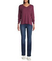 Westbound Knit Long Sleeve V-Neck Top