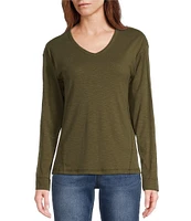 Westbound Knit Long Sleeve V-Neck Top