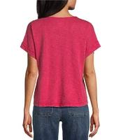 Westbound Knit V-Neck Flowy Short Sleeve Top