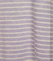 Westbound Lilac Speckled Stripe Short Sleeve Crew Neck Top