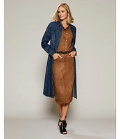 Westbound Long Sleeve Button Front Denim Dress