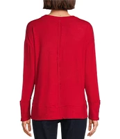 Westbound Long Sleeve Crew Neck Button Cuff Top