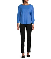 Westbound Long Sleeve Crew Neck Button Shoulder Top