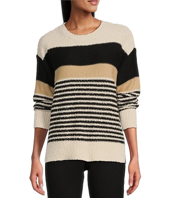Westbound Stripe Long Sleeve Crew Neck Sweater