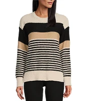 Westbound Stripe Long Sleeve Crew Neck Sweater