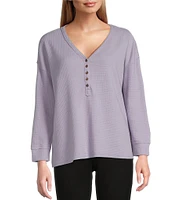 Westbound Long Sleeve Henley Neck Top