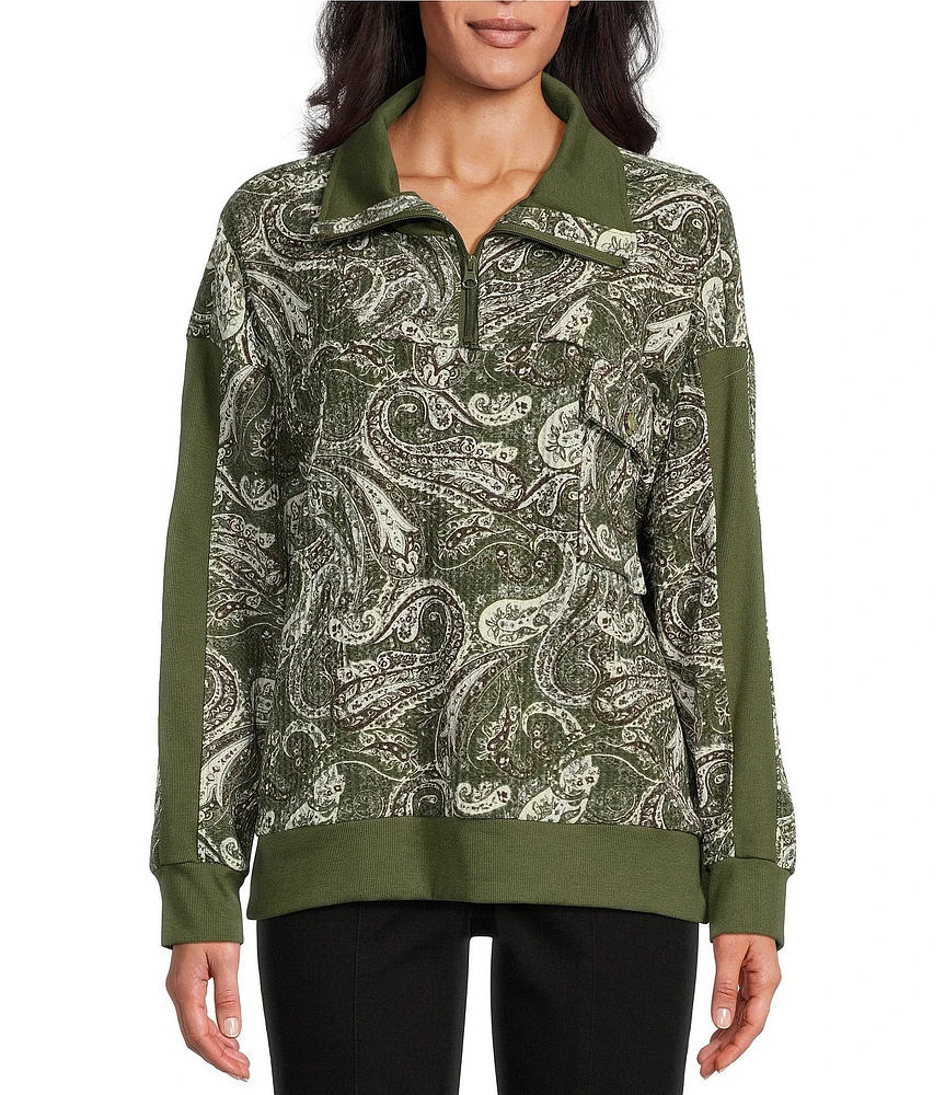 Westbound Long Sleeve Quarter Zip Pullover Top