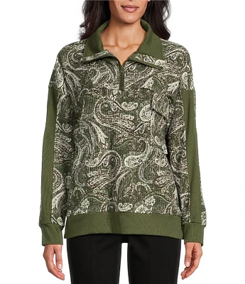 Westbound Long Sleeve Quarter Zip Pullover Top