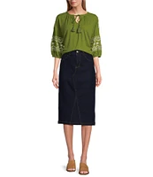 Westbound Mid Rise 5 Pocket Midi Skirt