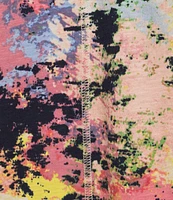 Westbound Multi Splatter Print 3/4 Sleeve Knit Crew Neck Top