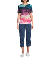Westbound Painted Landscape Short Sleeve Crew Neck Top