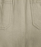 Westbound Linen Patch Pocket Front Slit Midi Skirt