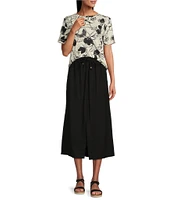 Westbound Linen Patch Pocket Front Slit Midi Skirt