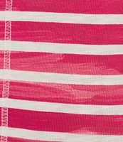Westbound Persian Red Stripe 3/4 Sleeve Knit Crew Neck Top