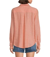 Westbound Petite Size 3/4 Roll-Tab Sleeve Point Collar Y-Neck Button Front Shirt