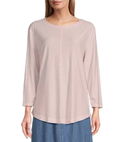 Westbound Petite Size 3/4 Sleeve Knit Crew Neck Top