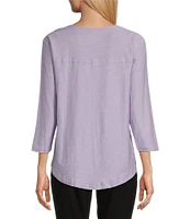 Westbound Petite Size 3/4 Sleeve Knit Crew Neck Top