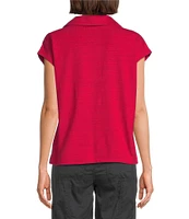 Westbound Petite Size Cap Sleeve Collared Top