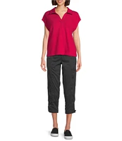 Westbound Petite Size Cap Sleeve Collared Top