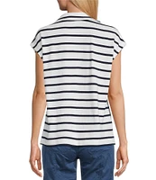 Westbound Petite Size Cap Sleeve Polo Top
