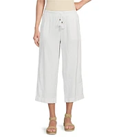 Westbound Petite Size Linen Blend Crop Pull-On Pants