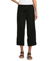 Westbound Petite Size Linen Blend Crop Pull-On Pants