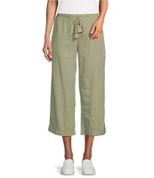 Westbound Petite Size Linen Blend Crop Pull-On Pants