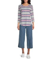 Westbound Petite Size Cotton Lyocell Crop Pull-On Pants