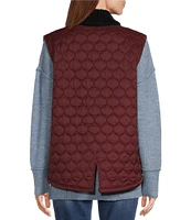 Westbound Petite Size Dual Pocket Knit Contrast Vest