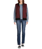 Westbound Petite Size Dual Pocket Knit Contrast Vest
