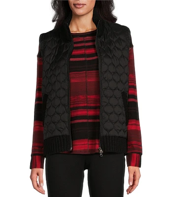 Westbound Petite Size Dual Pocket Knit Contrast Vest