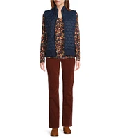 Westbound Petite Size Dual Pocket Knit Contrast Vest