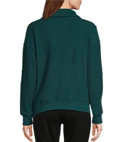 Westbound Petite Size Long Sleeve Quarter Zip Pullover Top