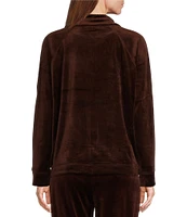 Westbound Petite Size Long Sleeve Zip Front Velour Jacket