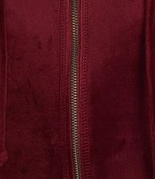 Westbound Petite Size Long Sleeve Zip Front Velour Jacket