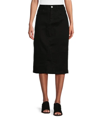 Westbound Petite Size Mid Rise 5 Pocket Midi Skirt