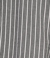 Westbound Petite Size Point Collar Long Sleeve Seersucker Cinch Front A-Line Dress