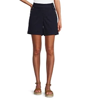 Westbound Petite Size Pull-On Button Embellished Marina Shorts