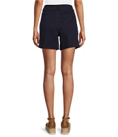 Westbound Petite Size Pull-On Button Embellished Marina Shorts