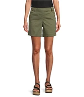 Westbound Petite Size Pull-On Button Embellished Marina Shorts