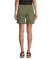 Westbound Petite Size Pull-On Button Embellished Marina Shorts
