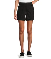 Westbound Petite Size Pull-On Button Embellished Marina Shorts