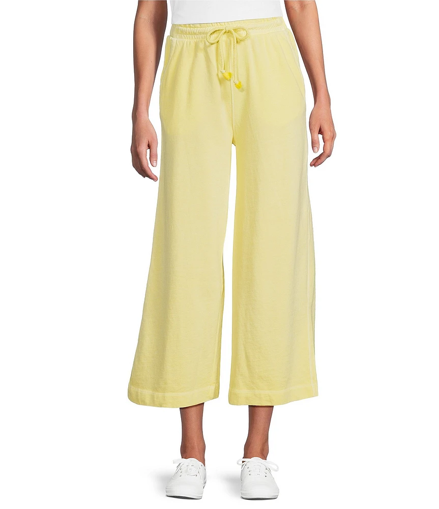 Westbound Petite Size Pull-On Cropped Drawstring Terry Pants