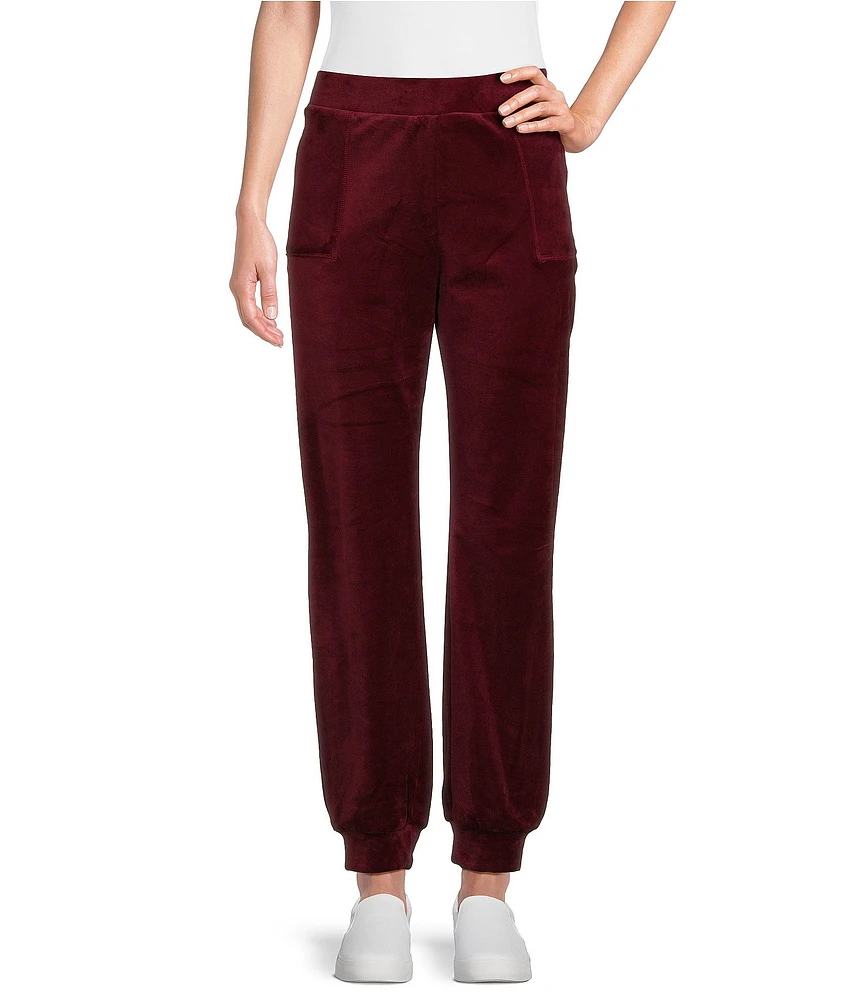 Westbound Petite Size Pull-On Velour Jogger Pants